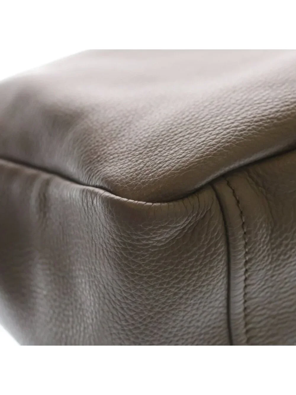 Prada Vitello Daino Shoulder Bag Gray Leather Silver